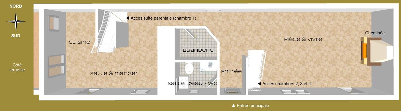 Plan RDC longère